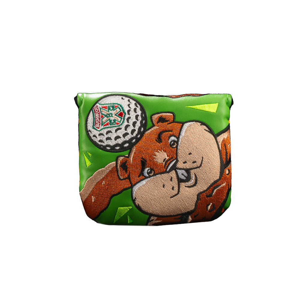 Rewind Golf Caddyshack Be the Ball mallet headcover with embroidered gopher and golf ball on a green background.