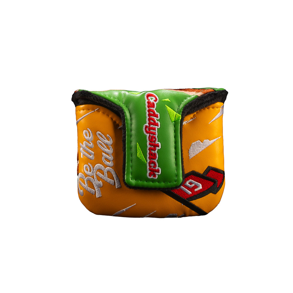 Rewind Golf Caddyshack Be the Ball mallet headcover with embroidered gopher and golf ball on a green background.