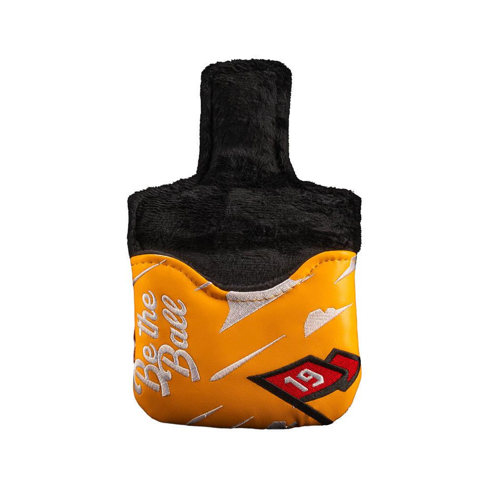 Rewind Golf Caddyshack Be the Ball mallet headcover with embroidered gopher and golf ball on a green background.