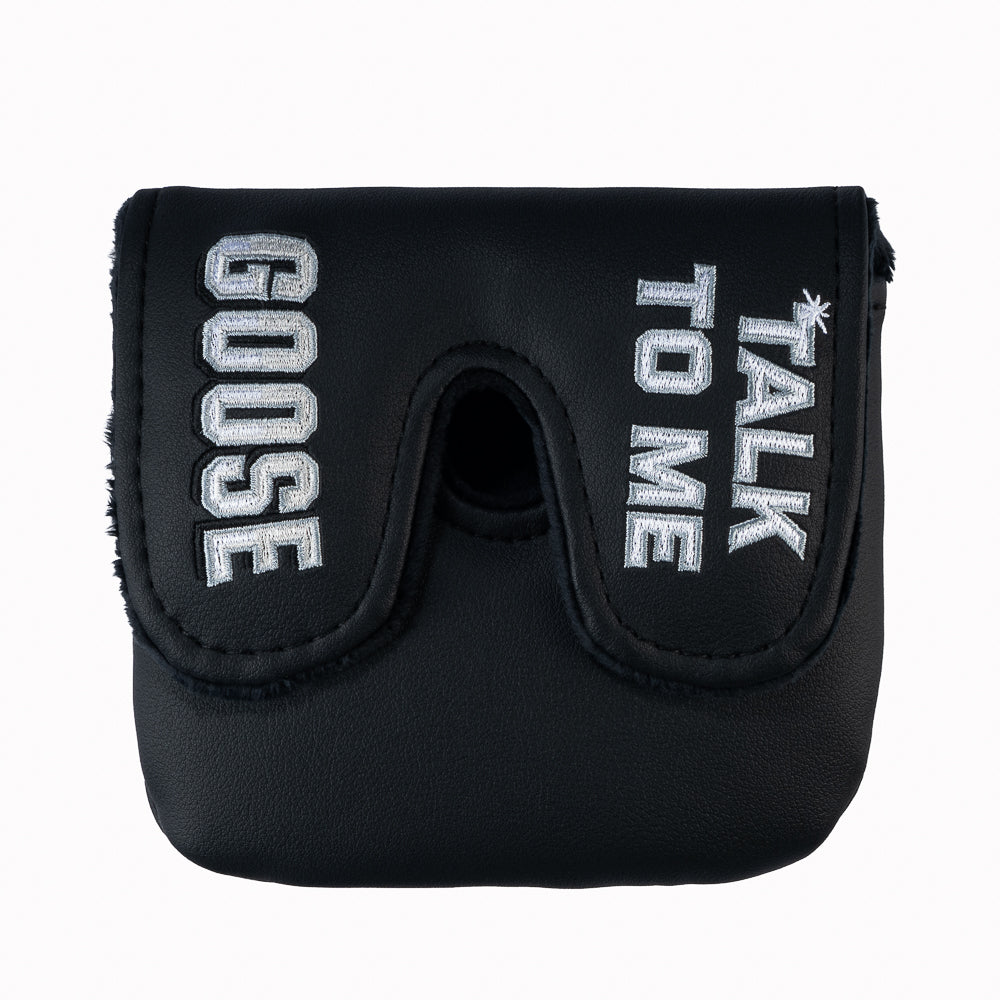 SWAG Golf x Top Gun Talk To Me Goose dog tag black and silver center shaft XL mallet golf heaedcover.