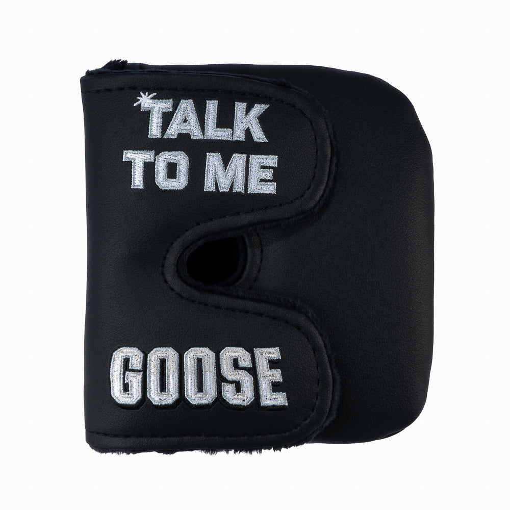 SWAG Golf x Top Gun Talk To Me Goose dog tag black and silver center shaft XL mallet golf heaedcover.