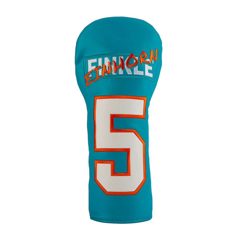 Rewind Golf Ace Ventura Einhorn Finkle Miami football jersey themed golf driver headcover.