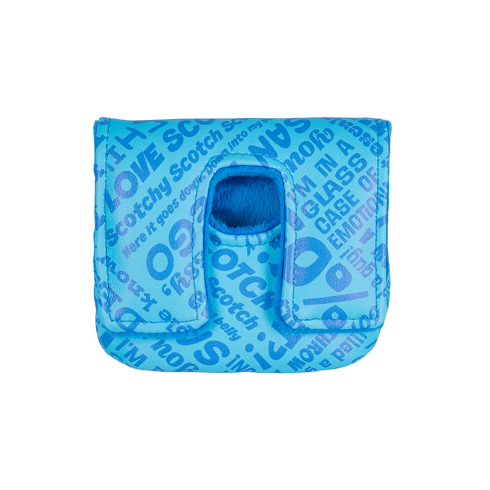 Blue Anchorman small center shaft mallet cover with Channel 4 logo.