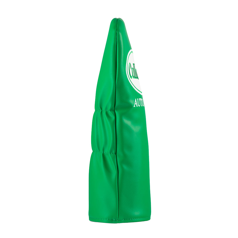 Green Callahan Auto Parts driver cover with white logo.