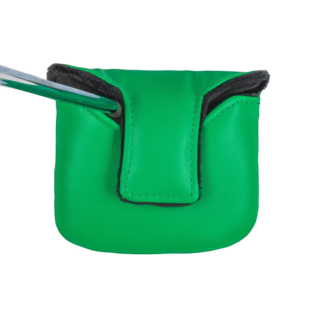 Green Callahan Auto Parts mallet cover with logo.