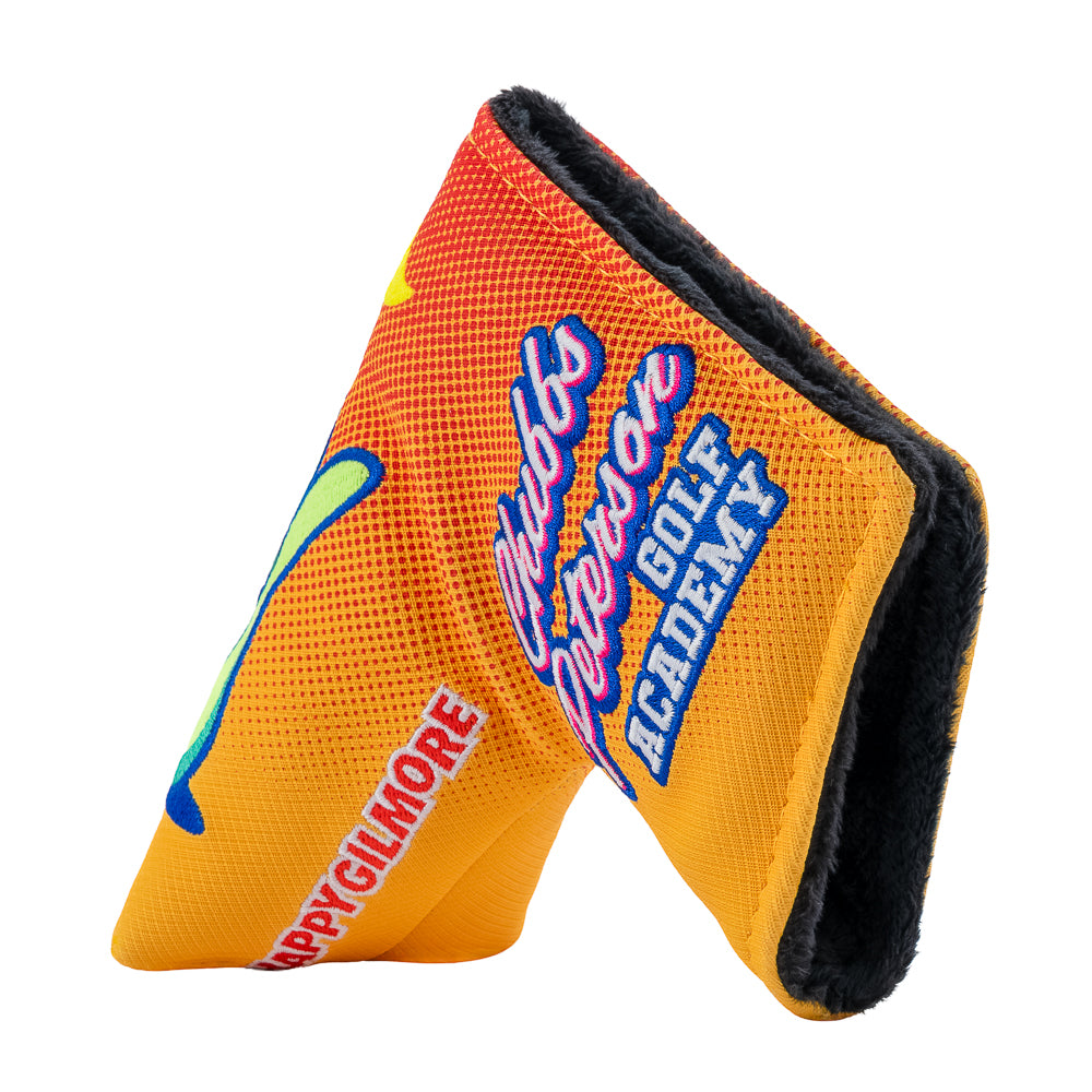 Rewind Golf x Happy Gilmore Chubbs Peterson Golf Academy orange and yellow officially licensed blade golf headcover.