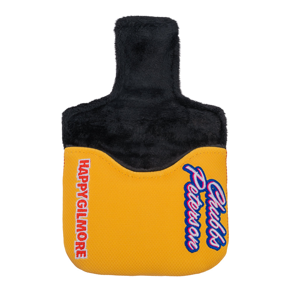 Rewind Golf x Happy Gilmore official Chubbs Peterson Golf Academy yellow and orange with embroidered gator mallet golf headcover.