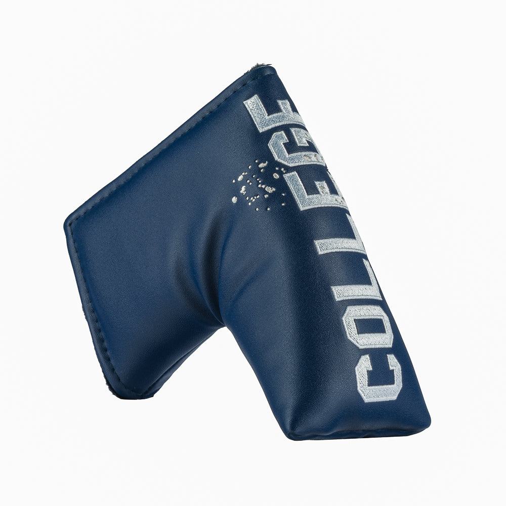 Rewind Golf x Animal House College blue blade golf headcover with 'COLLEGE' text.