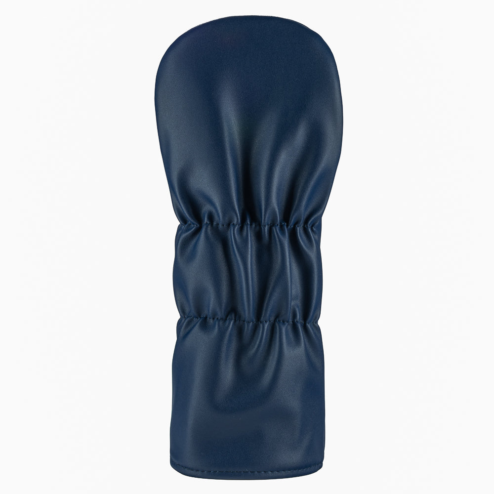 Rewind Golf x Animal House official Navy blue golf club driver headcover with 'COLLEGE' text on a black background