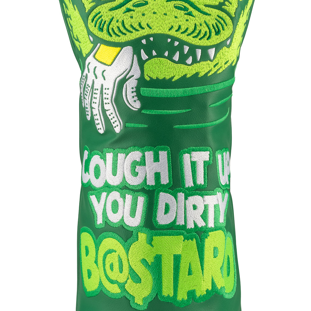 Rewind Golf Happy Gilmore officially licensed Cough It Up green gator themed driver golf headcover.