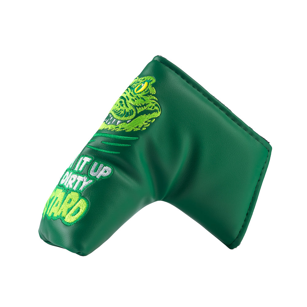 Rewind Golf x Happy Gilmore official Cough It Up green alligator themed blade putter golf headcover.