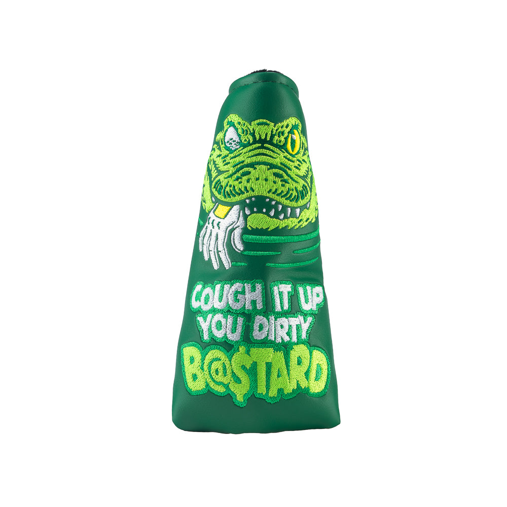 Rewind Golf x Happy Gilmore official Cough It Up green alligator themed blade putter golf headcover.