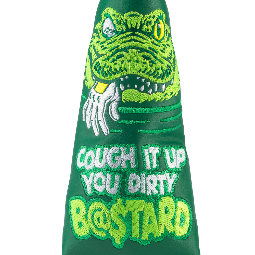 Rewind Golf x Happy Gilmore official Cough It Up green alligator themed blade putter golf headcover.