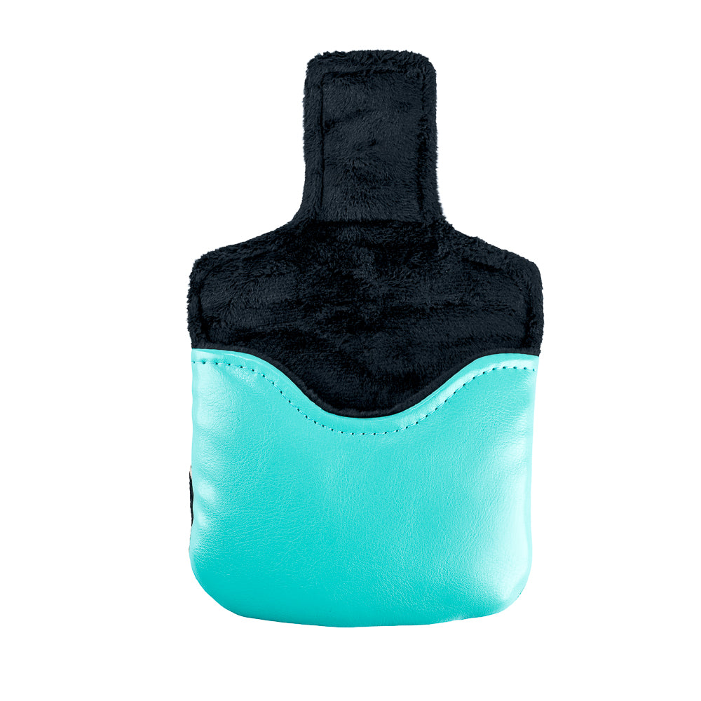 Rewind Golf x Big Lebowski The Dude Abides official teal mallet golf headcover with an embroidered dude on the front.