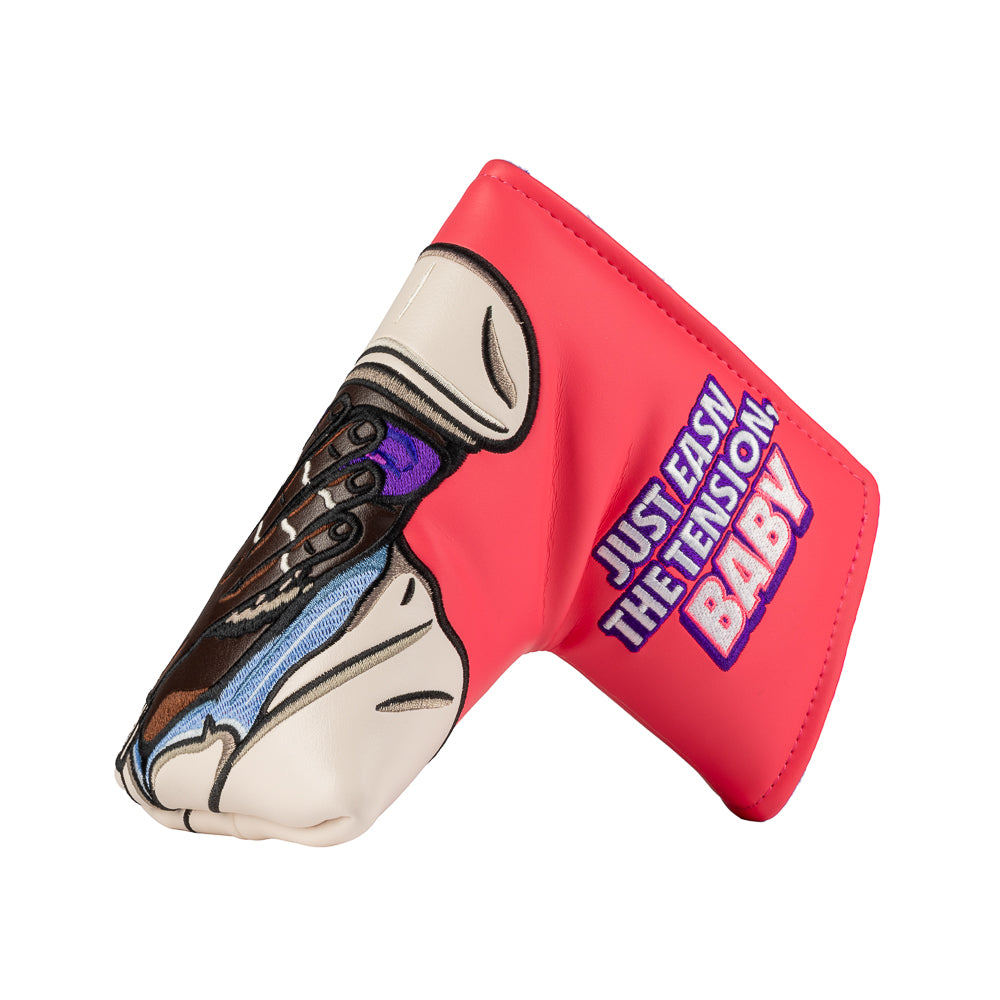 Chubbs Peterson officially licensed Happy Gilmore easn the tension, baby pink blade putter golf headcover.