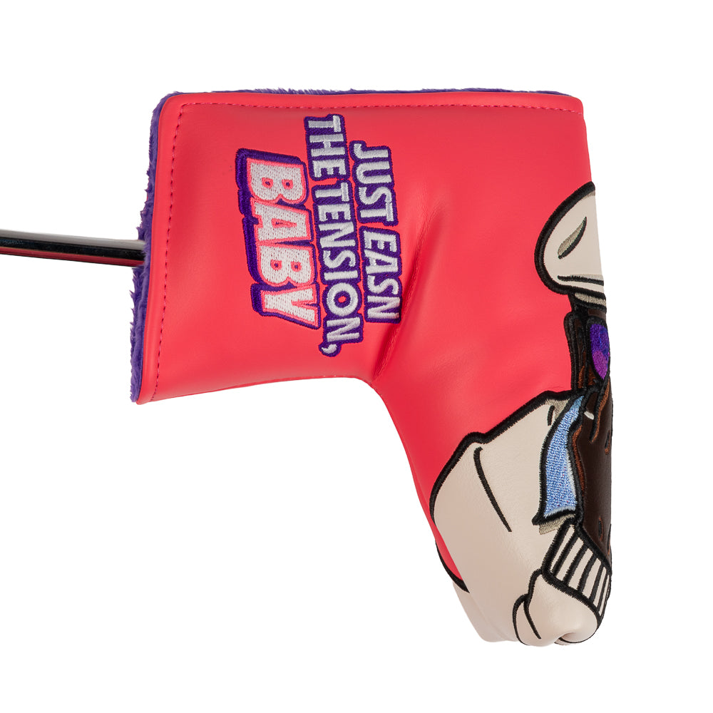 Chubbs Peterson officially licensed Happy Gilmore easn the tension, baby pink blade putter golf headcover.