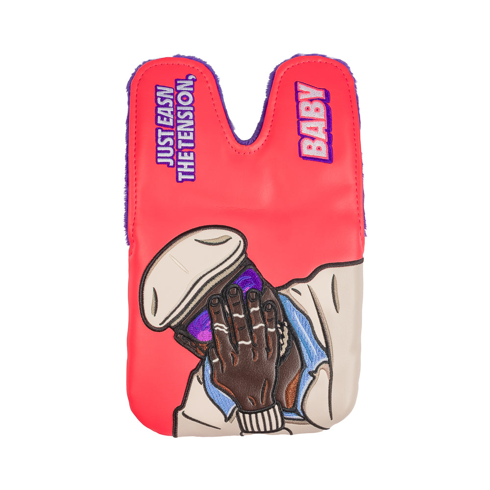 Happy Gilmore official Chubbs Peterson pink Easn The Tension, Baby themed XL center shaft mallet putter headcover.