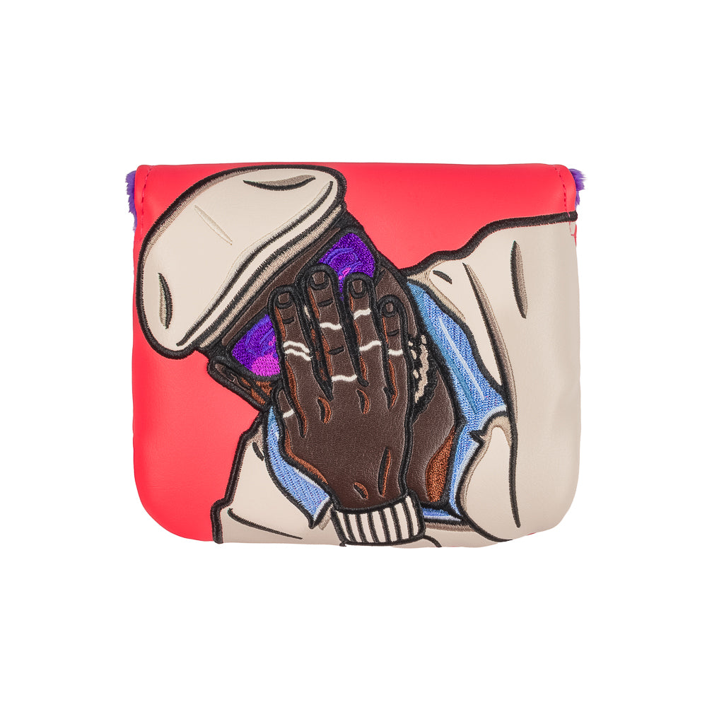 Happy Gilmore Chubbs Peterson Easn The Tension, Baby pink center shaft mallet golf headcover.