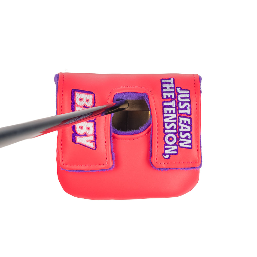 Happy Gilmore Chubbs Peterson Easn The Tension, Baby pink center shaft mallet golf headcover.