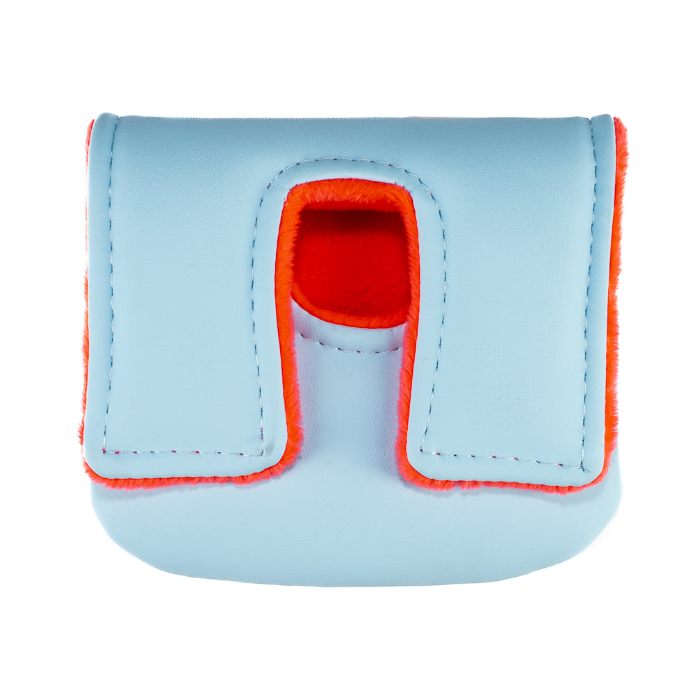 Rewind Golf x Ferris Bueller official Abe Froman Sausage King of Chicago blue and red center shaft mallet golf headcover.