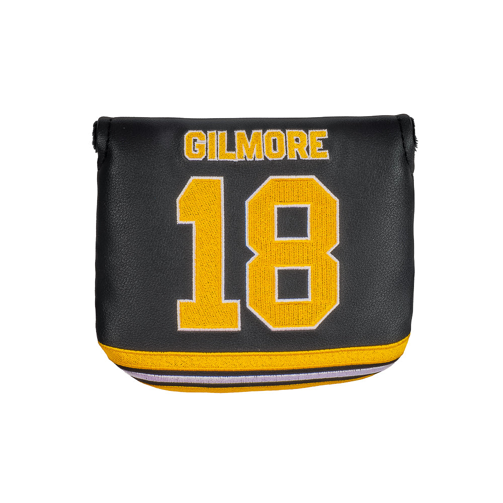 Happy Gilmore 18 Jersey Black and yellow officially licensed center shaft mallet putter headcover.