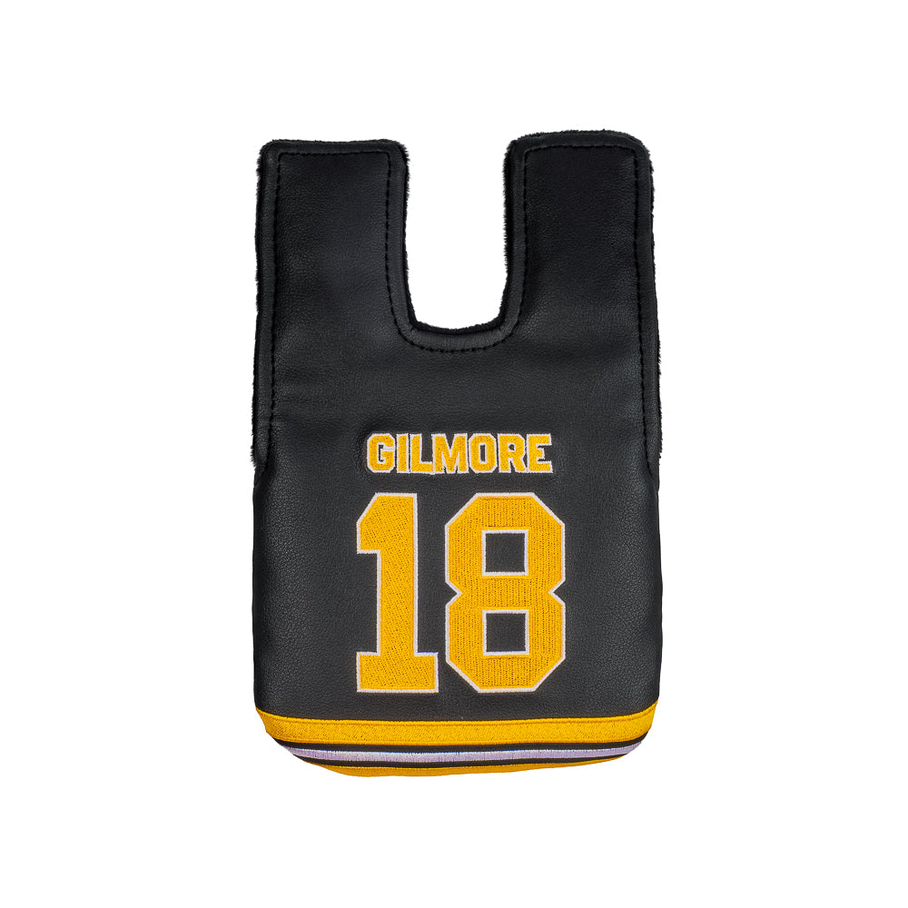 Happy Gilmore 18 Jersey Black and yellow officially licensed center shaft mallet putter headcover.