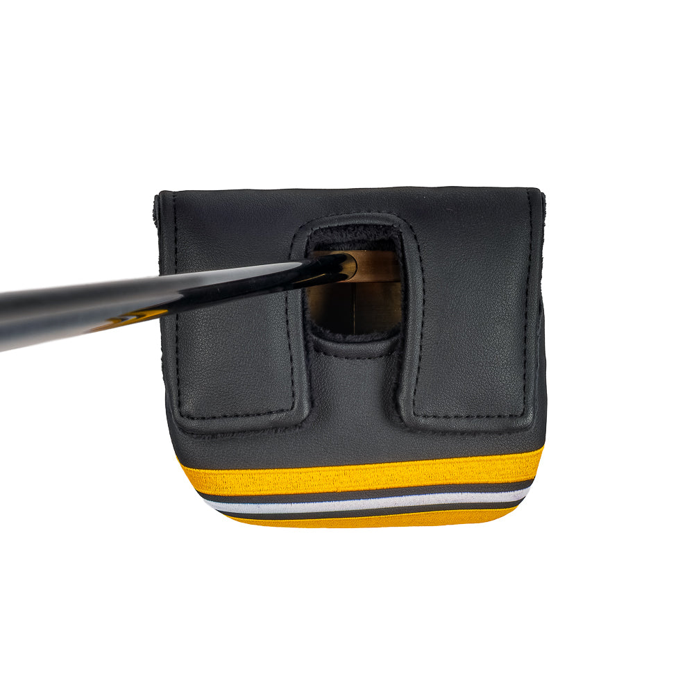 Happy Gilmore 18 Jersey Black and yellow officially licensed center shaft mallet putter headcover.