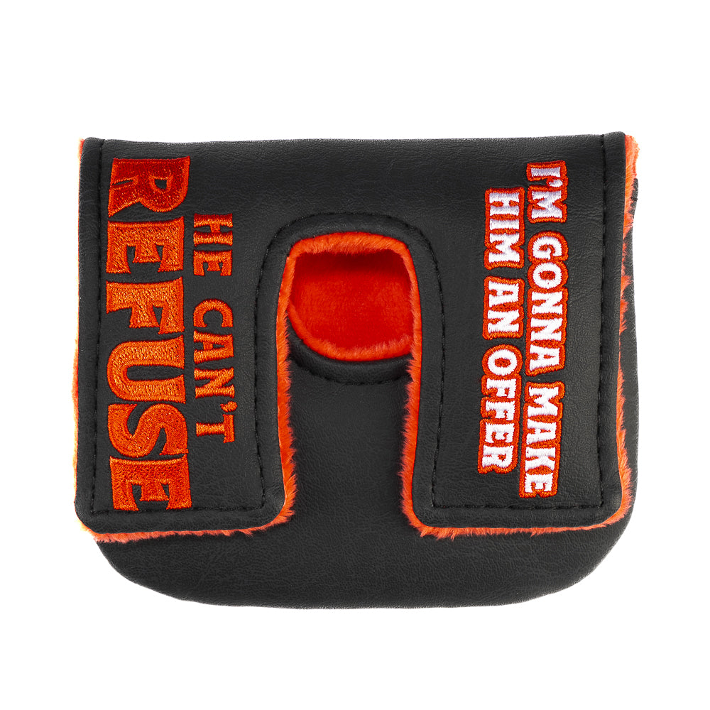 Rewind Golf x The Godfather official offer he can't refuse black and red center shaft mallet golf headcover.