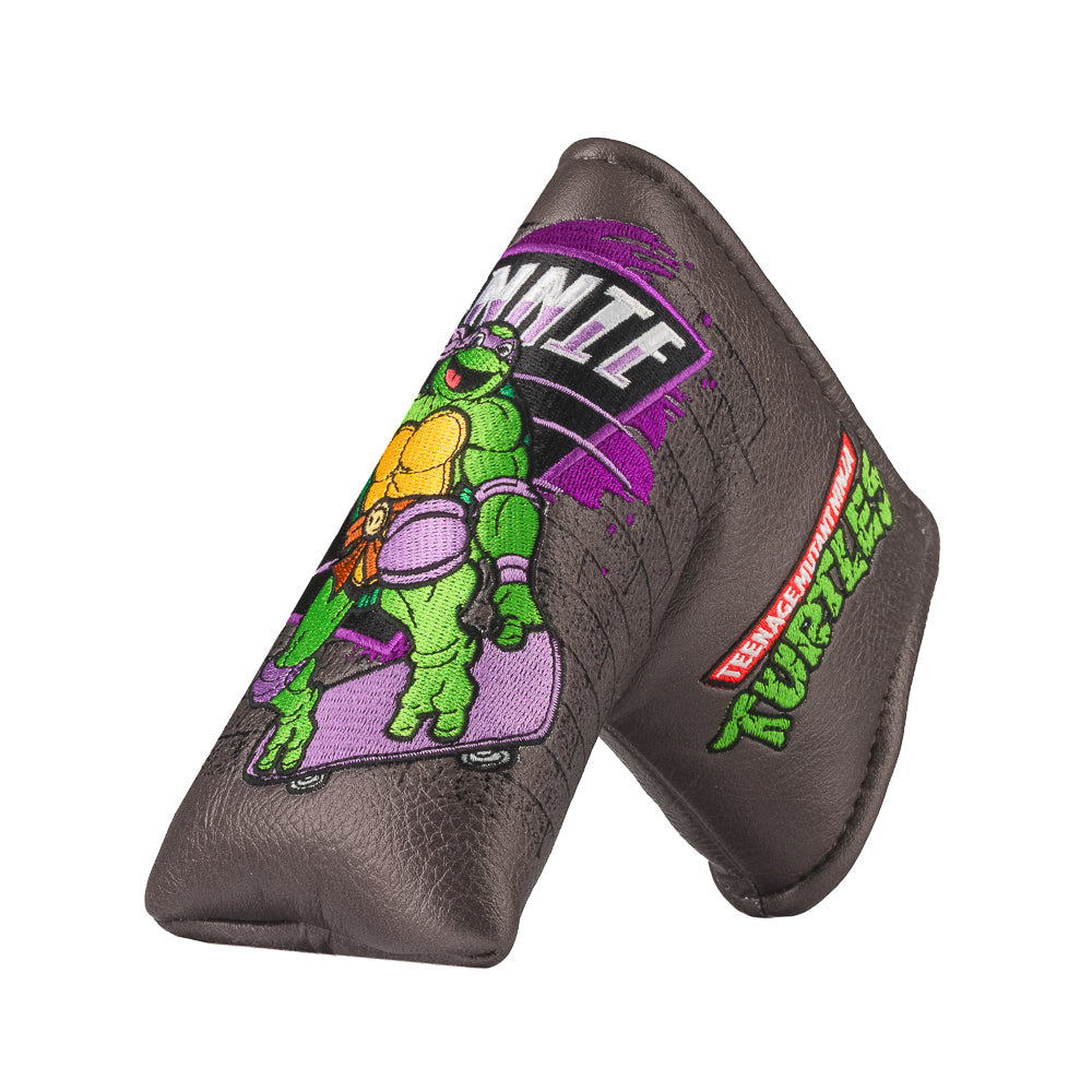 TMNT Donnie blade putter cover featuring bold purple and brick details. A classic Teenage Mutant Ninja Turtles Turtle Power style.