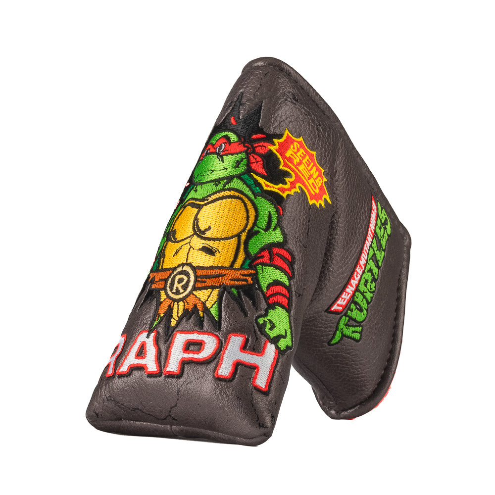 TMNT Raph blade putter cover with red details and sai weapons.