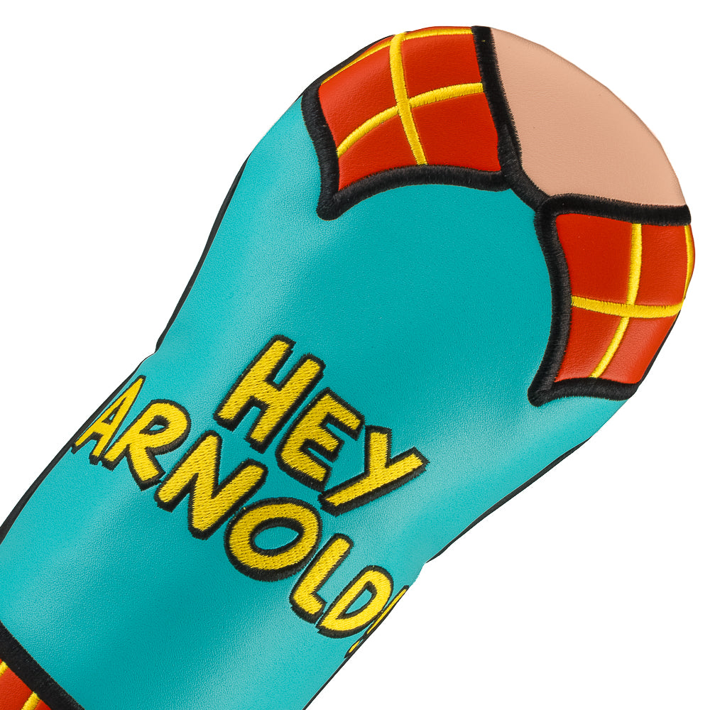 Green Hey Arnold fairway cover with plaid outfit design.