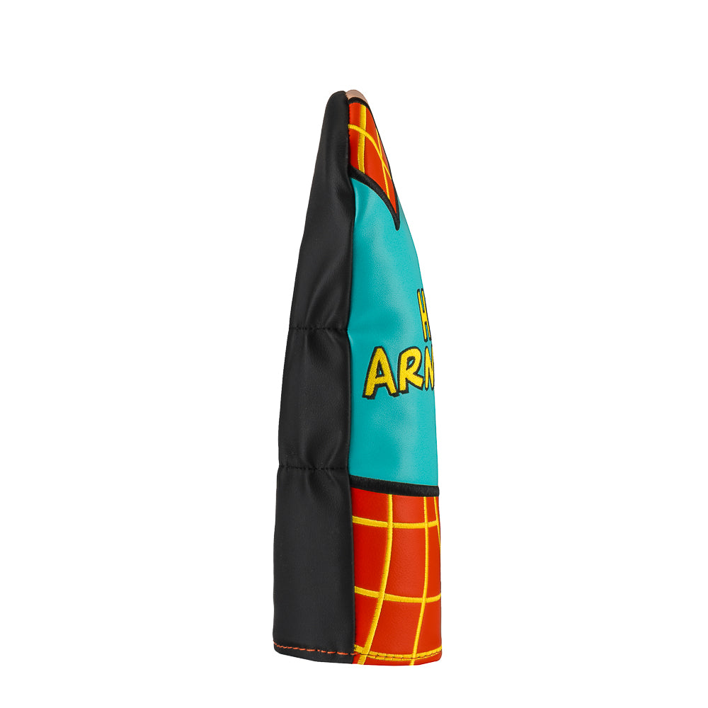 Green Hey Arnold fairway cover with plaid outfit design.