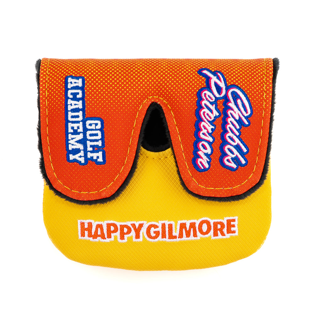 Rewind Golf x Happy Gilmore Chubbs Peterson Golf Academy orange and yellow officially licensed center shaft XL mallet headcover.