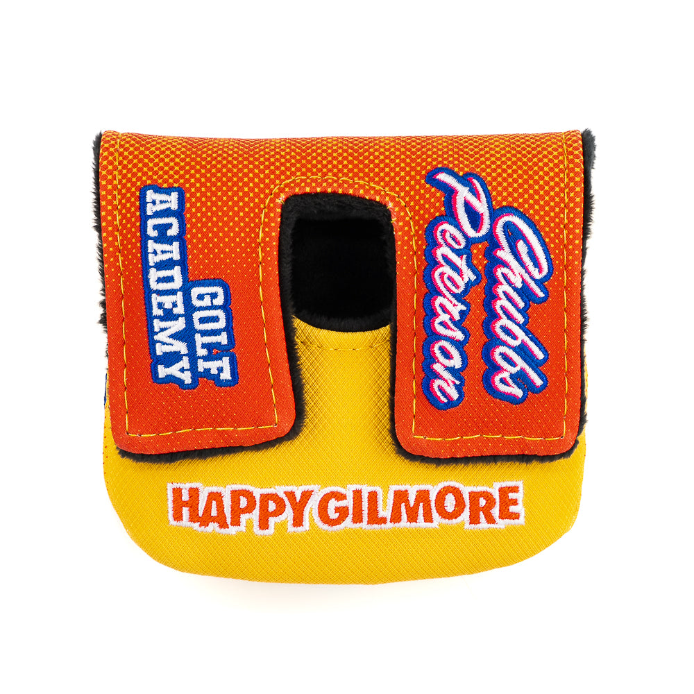 Rewind Golf x Happy Gilmore official Chubbs Peterson Golf Academy orange and yellow gator themed center shaft mallet golf headcover.