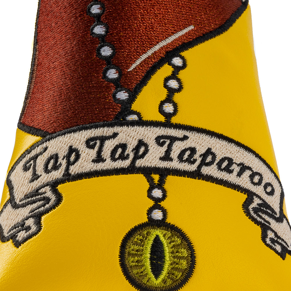 Rewind Golf x Happy Gilmore officially licensed Tap, Tap, Taparoo movie themed yellow blade golf headcover.