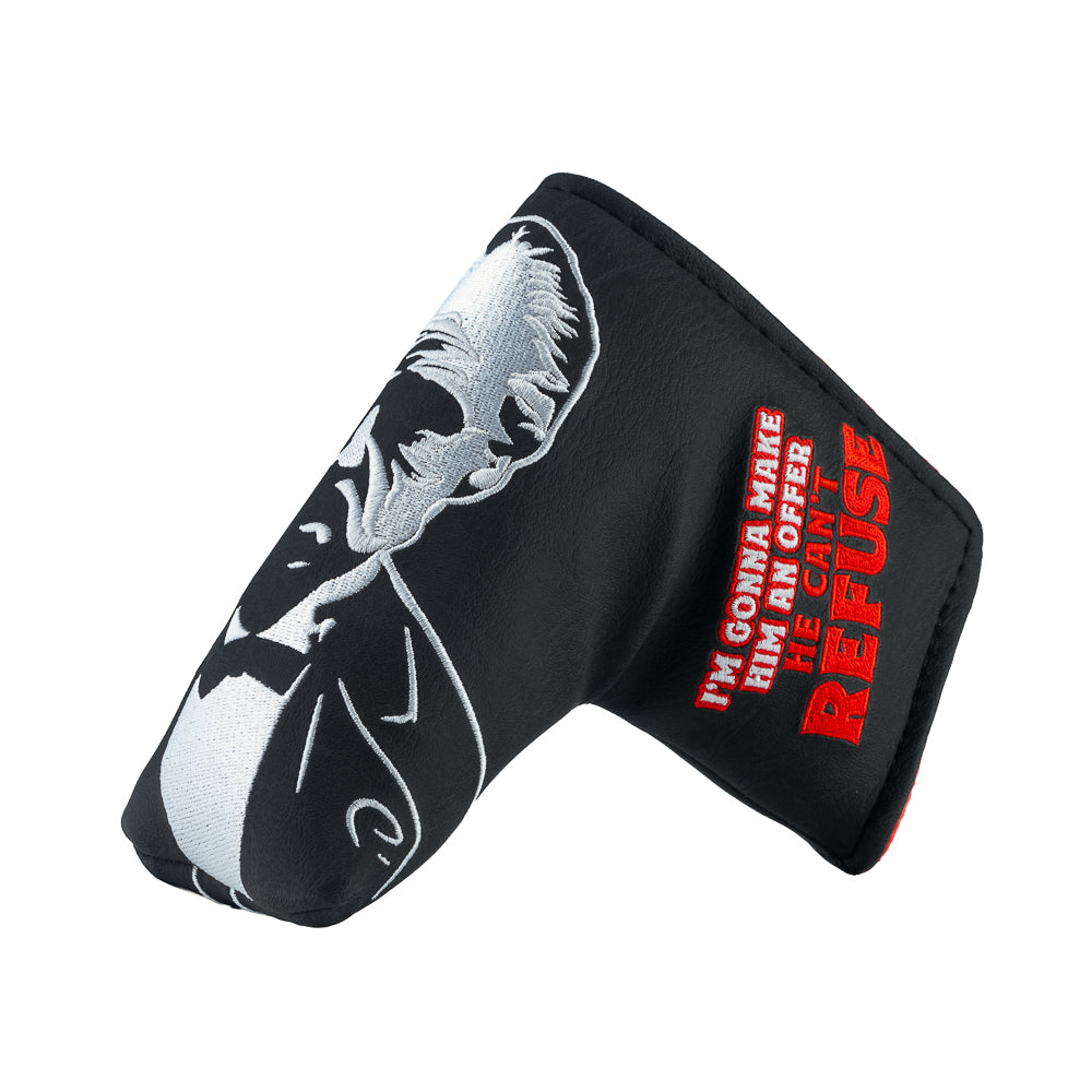 Rewind Golf x The Godfather official Offer He Can't Refuse black and red blade golf headcover.