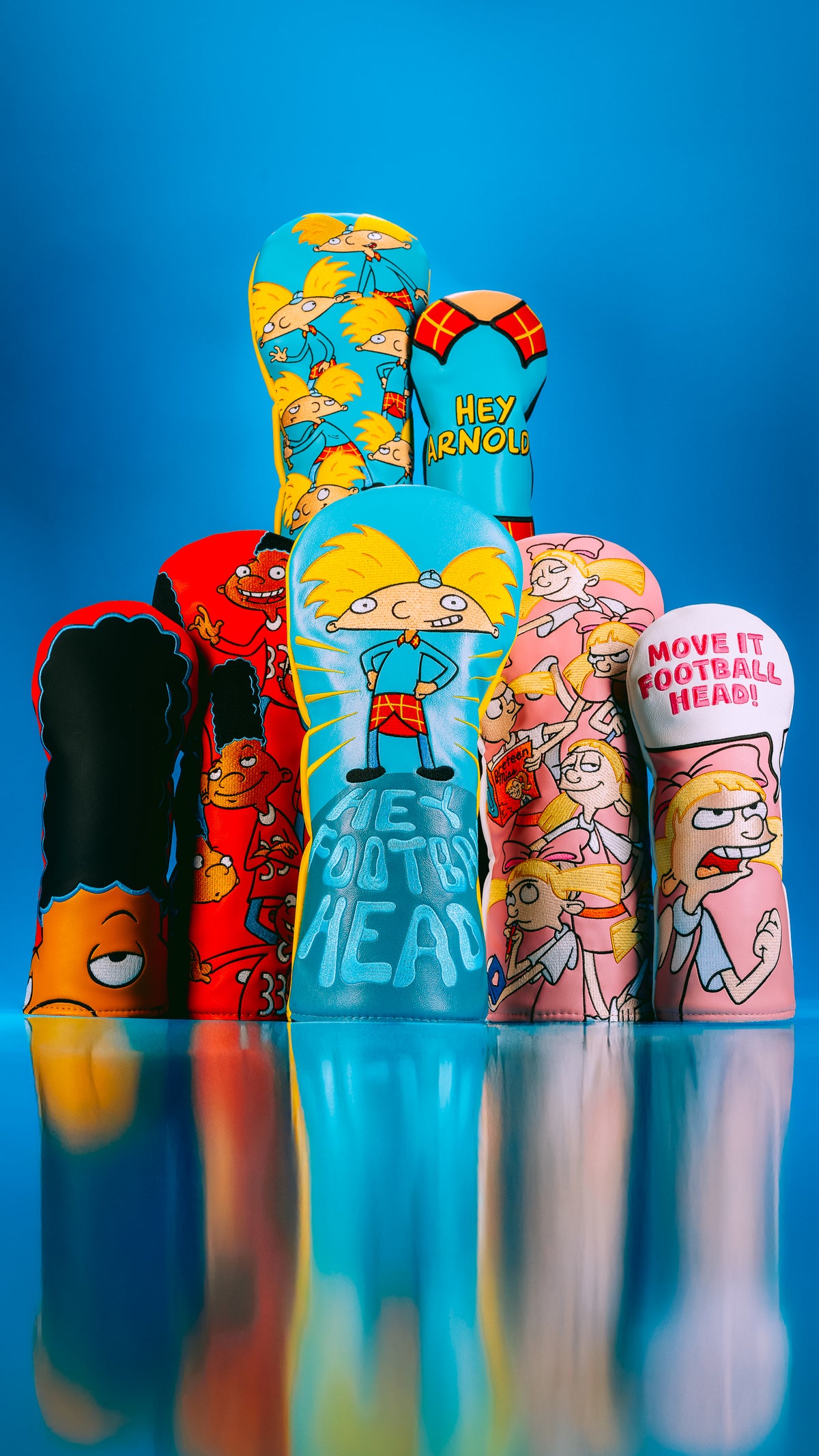 Rewind Golf x Hey Arnold! official collection of golf wood headcovers.
