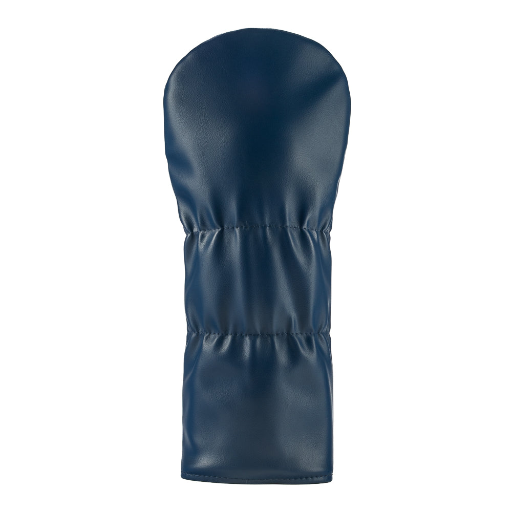 Rewind Golf x Wolf of Wall Street officially licensed navy driver golf headcover with "I'm not gonna die sober" quote and the Naomi yacht crashing through waves.