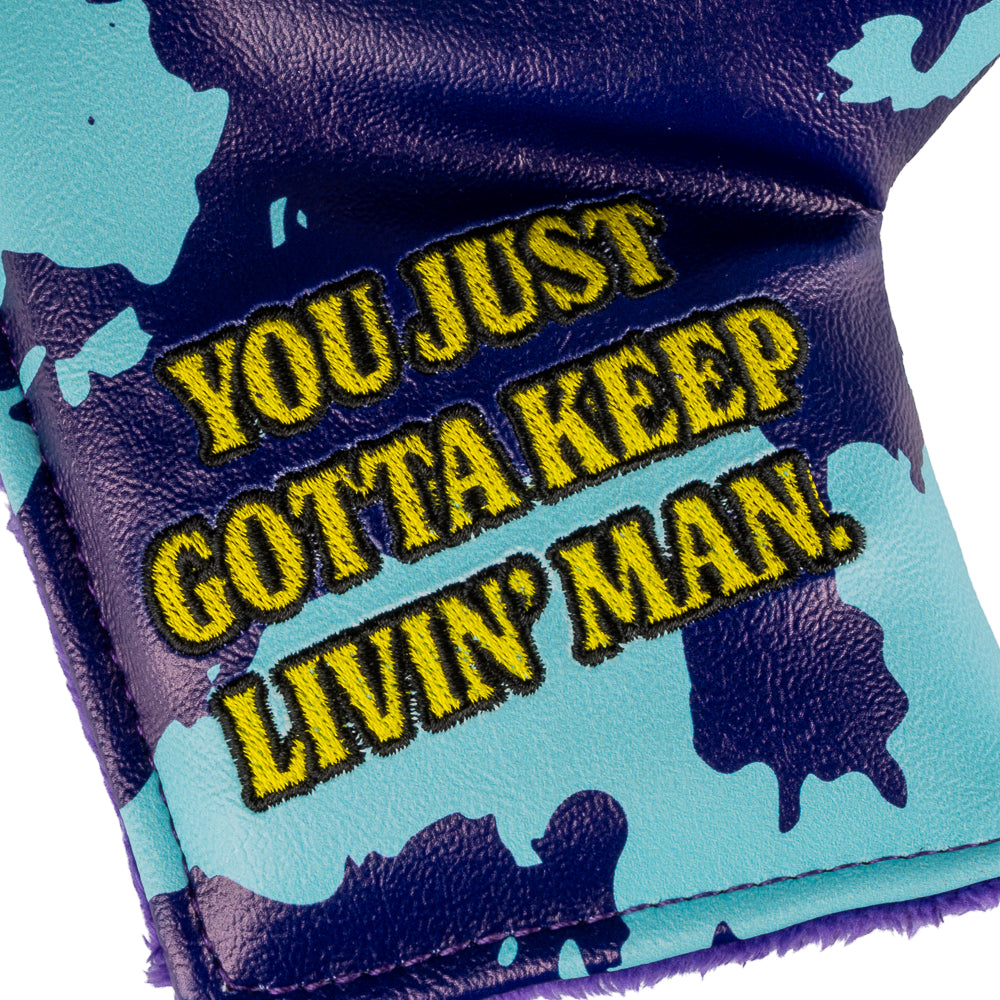 Dazed and Confused official smiley Gotta Keep Livin' Man blue camo blade golf headcover.