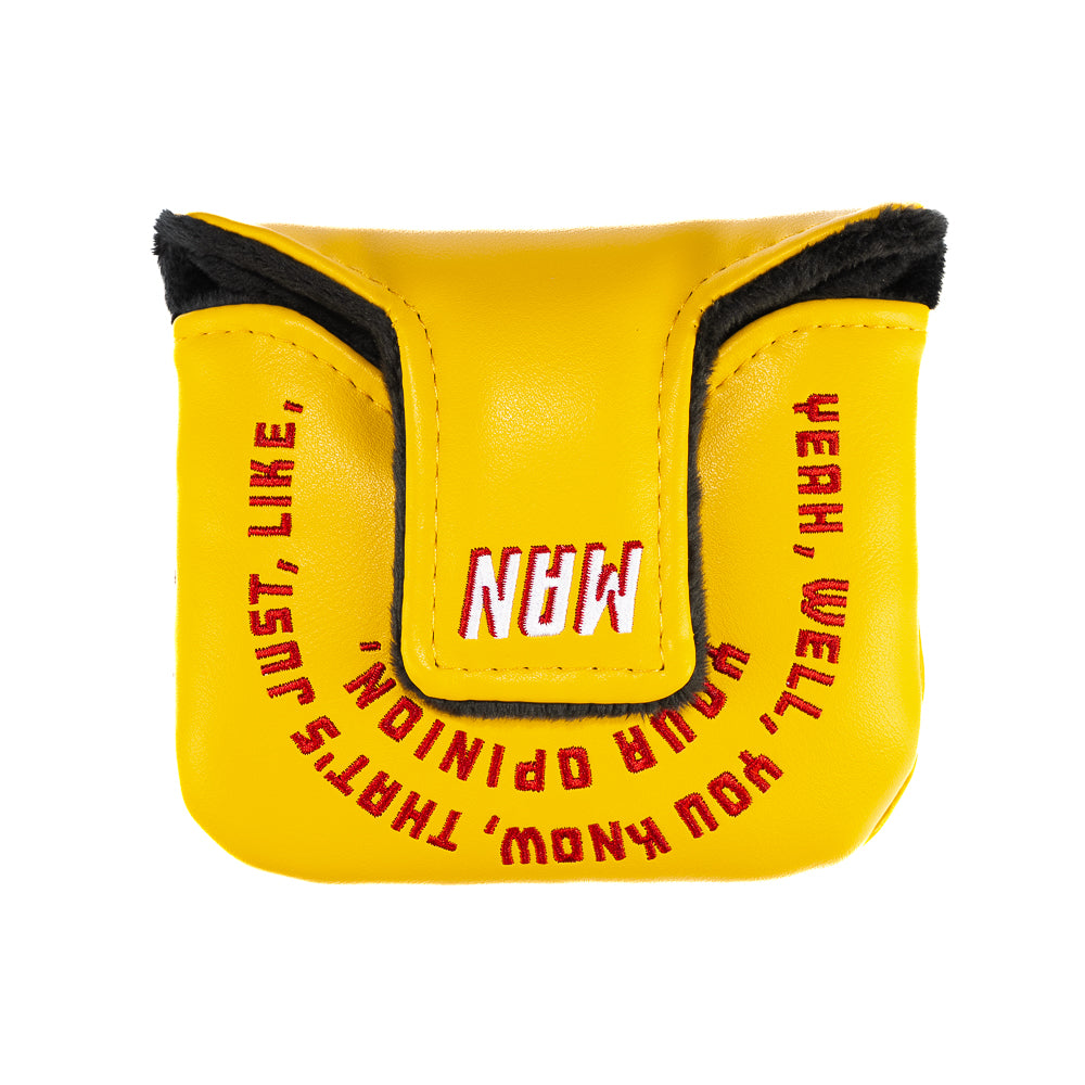 Rewind Golf x The Big Lebowski official yellow Your Opinion Man The Dude mallet golf headcover.