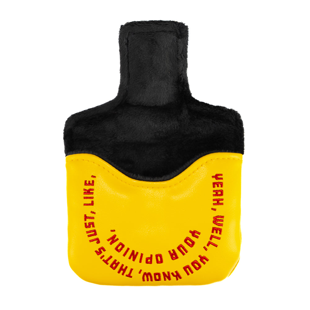 Rewind Golf x The Big Lebowski official yellow Your Opinion Man The Dude mallet golf headcover.
