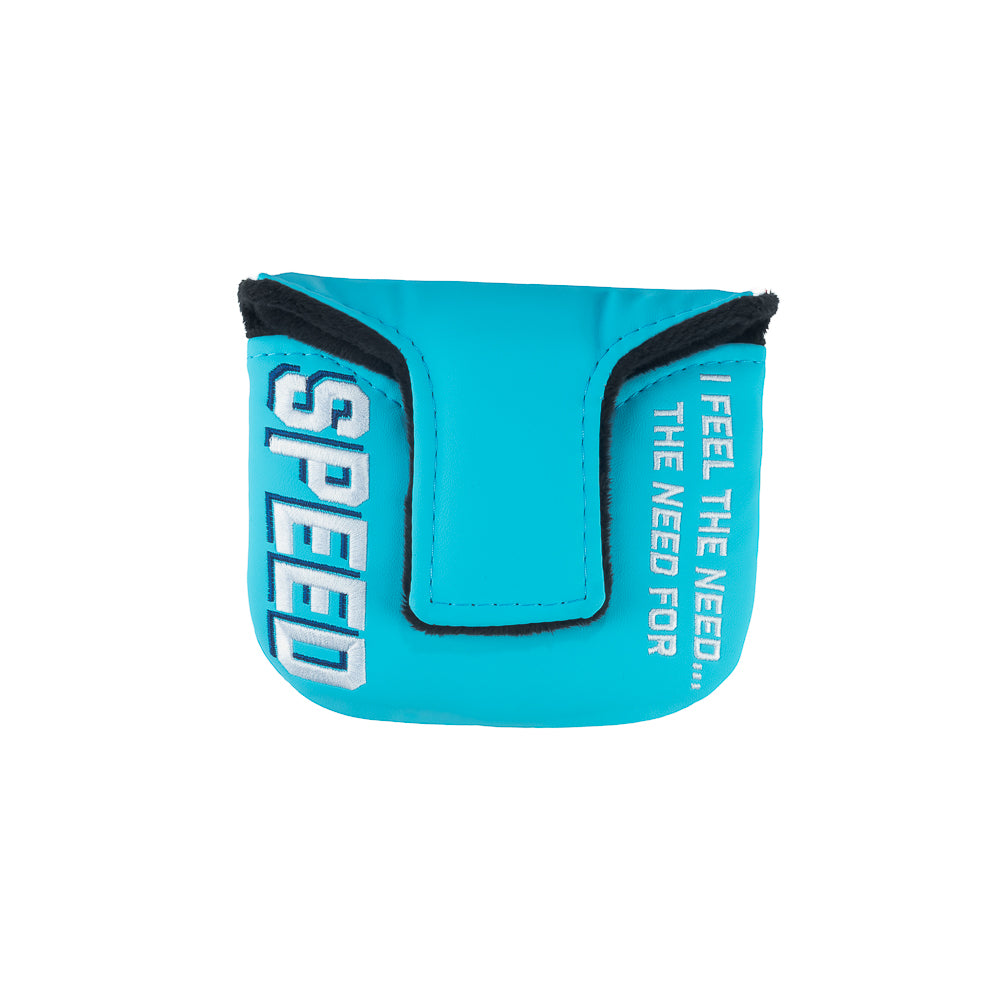 Rewind x Top Gun Need For Speed official mallet golf headcover with a Maverick helmet and red, white, and blue design.