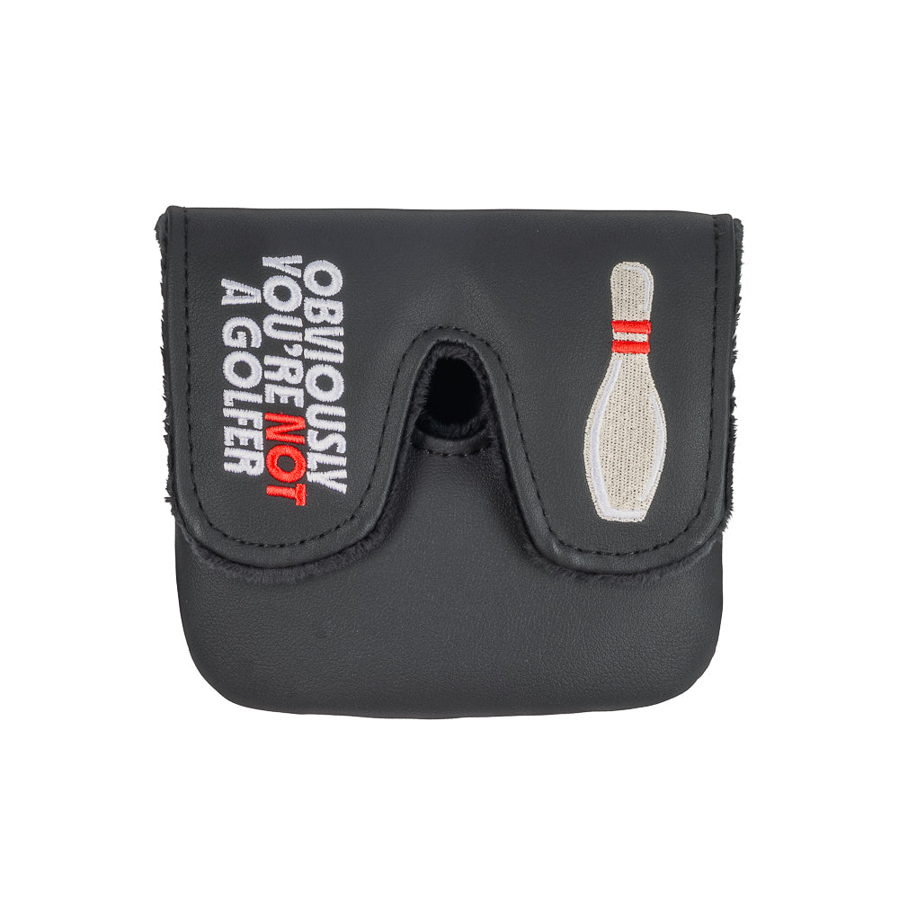 Big Lebowski x Rewind Golf official center shaft XL black mallet headcover with The Dude embroidery.