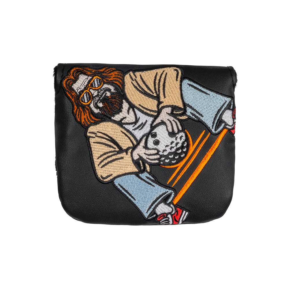 Big Lebowski official Not A Golfer black and embroidered the dude center shafted mallet golf headcover.