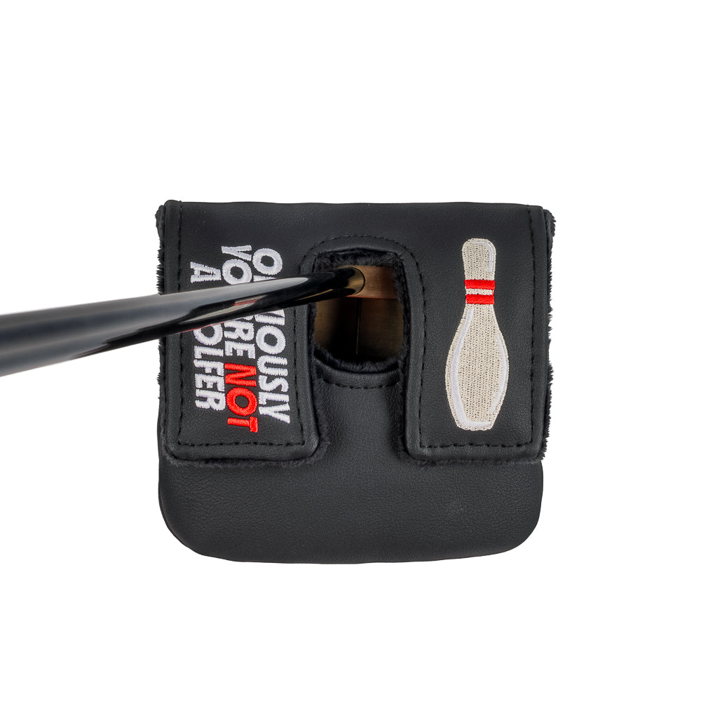 Big Lebowski official Not A Golfer black and embroidered the dude center shafted mallet golf headcover.