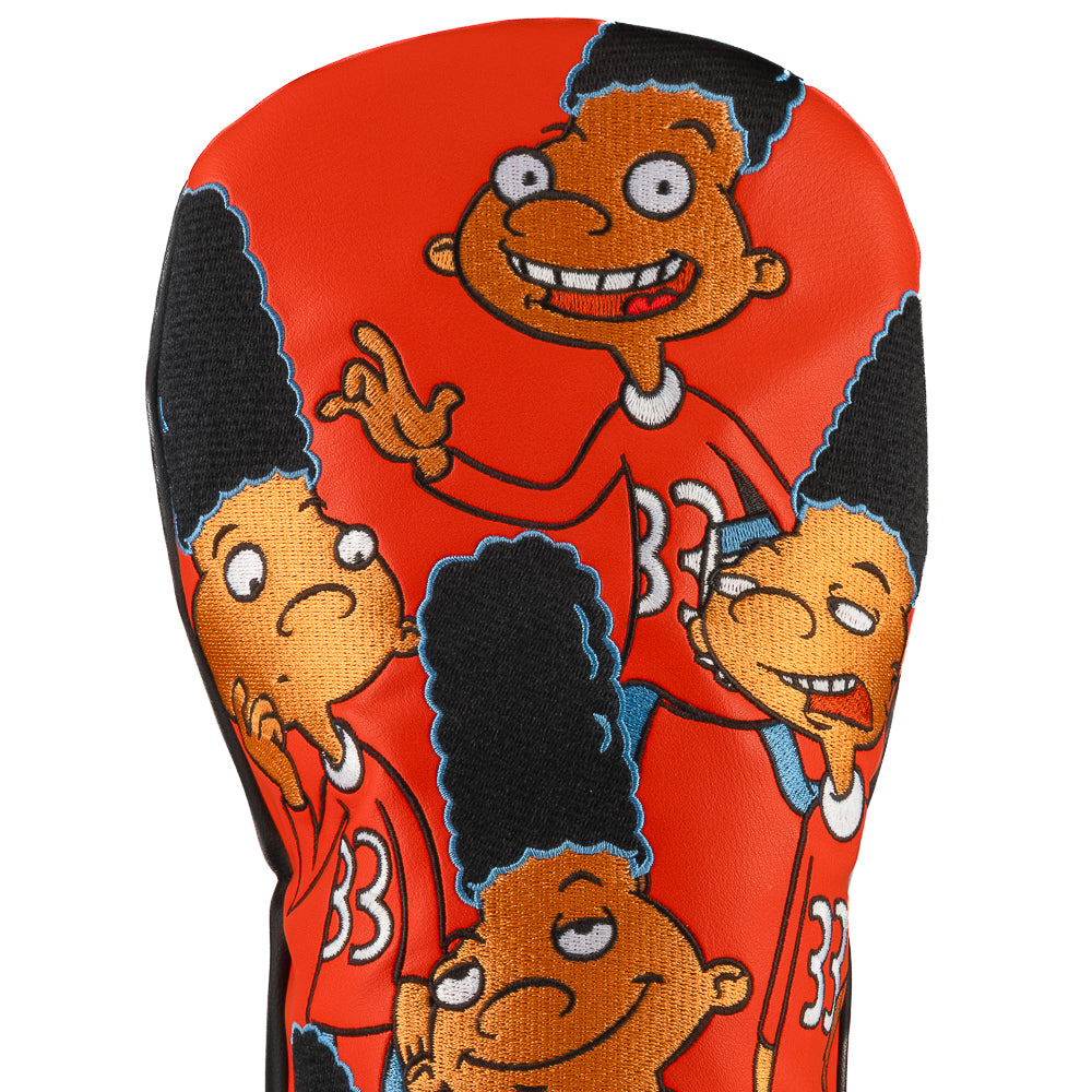 Red Hey Arnold driver cover with stacked Gerald poses.