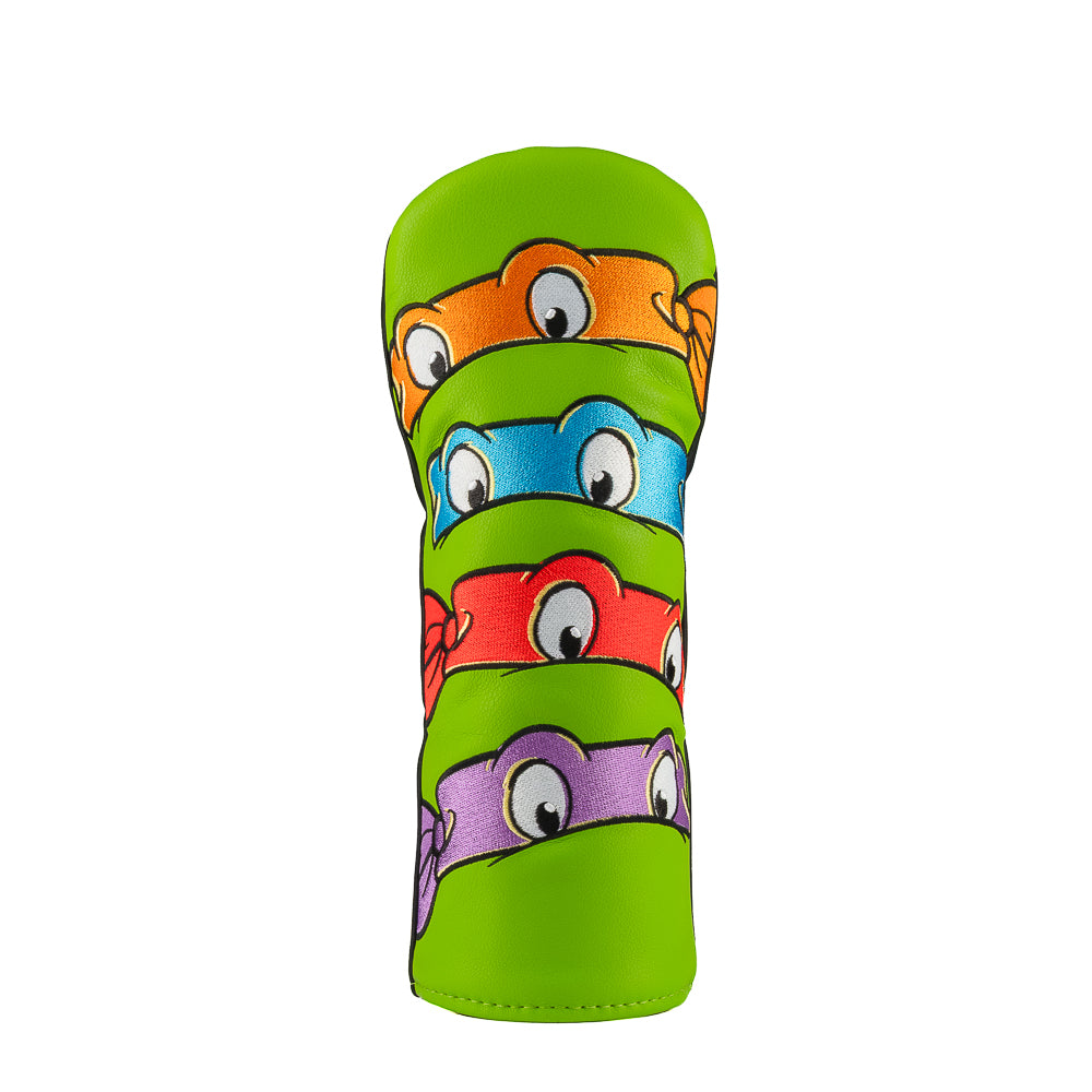 Green TMNT Peepers fairway cover with stacked turtle eyes and masks.