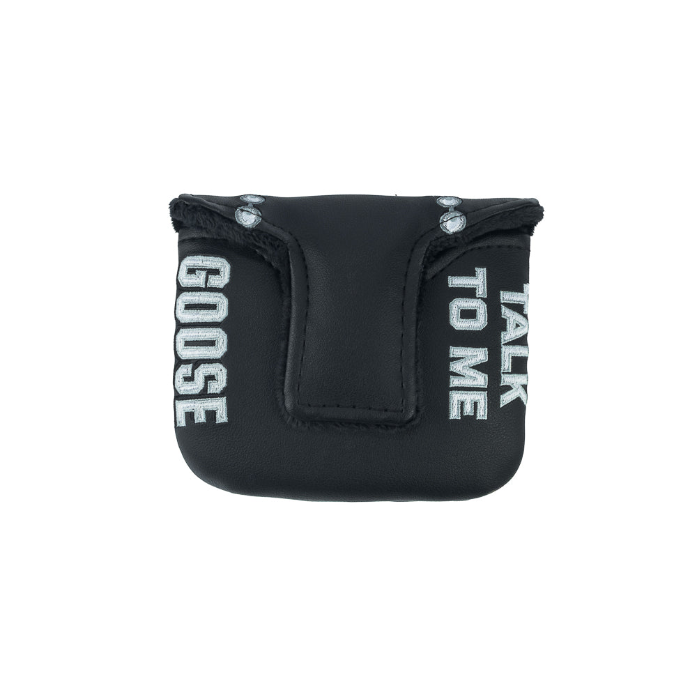 Rewind Golf x Top Gun official Talk To Me Goose Dogtags black and silver mallet putter golf headcover.