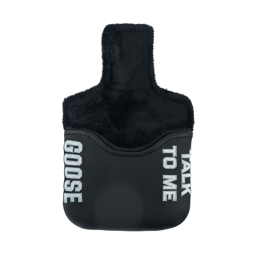 Rewind Golf x Top Gun official Talk To Me Goose Dogtags black and silver mallet putter golf headcover.