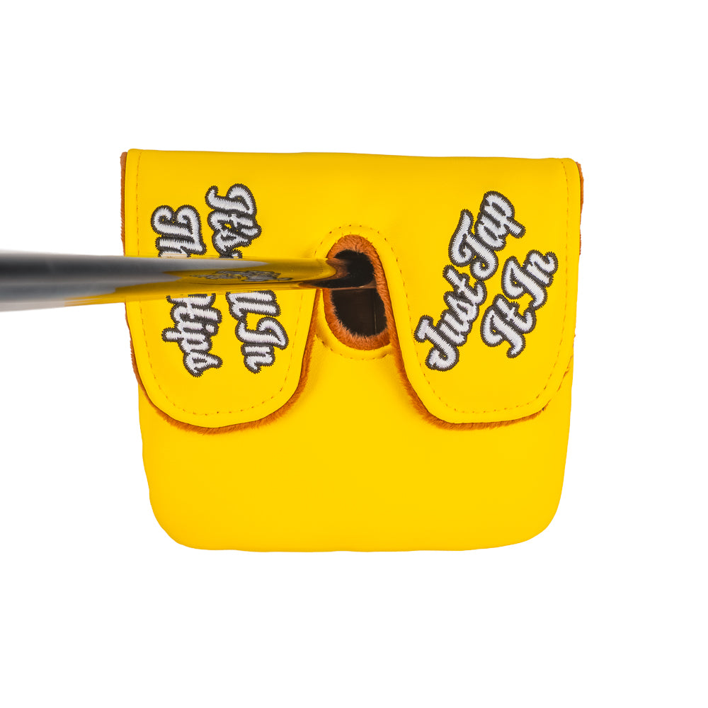 Happy Gilmore official Tap Tap Taparoo yellow center shaft xl mallet putter golf headcover.